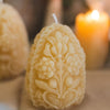 Carved Egg Beeswax Candle