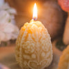 Carved Egg Beeswax Candle