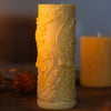 Beeswax Fern Pillar Candle