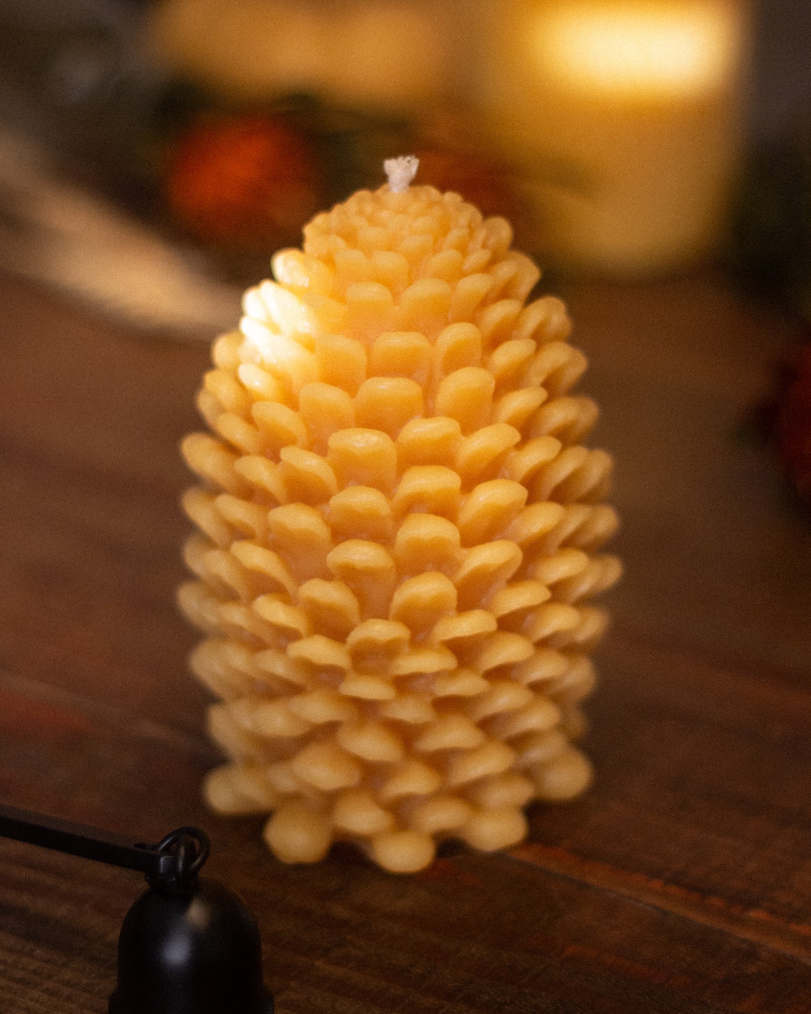 Large Pinecone Beeswax Candle