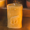 Deer & Bear Beeswax Pillar Candle