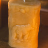 Deer & Bear Beeswax Pillar Candle