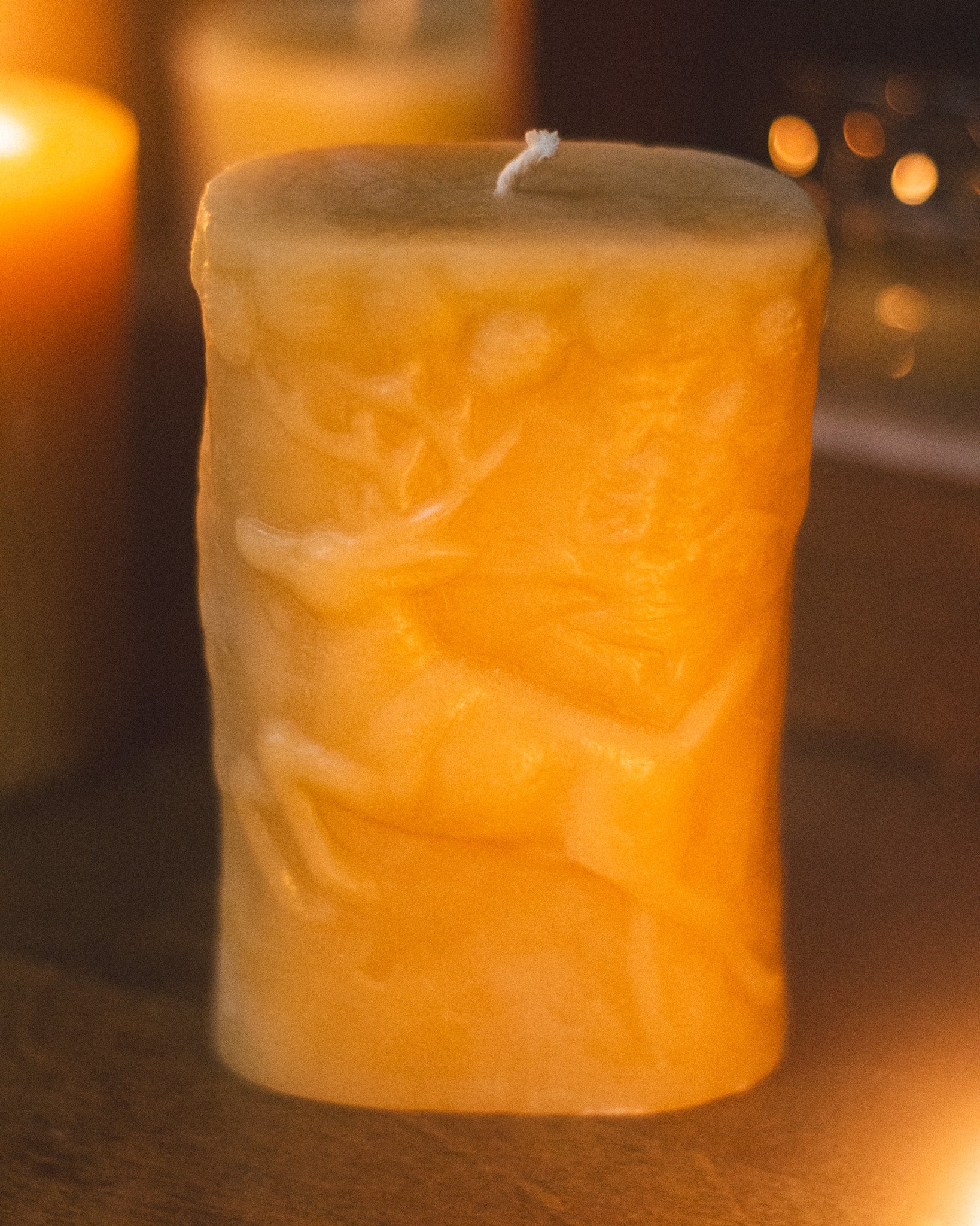 Deer & Bear Beeswax Pillar Candle