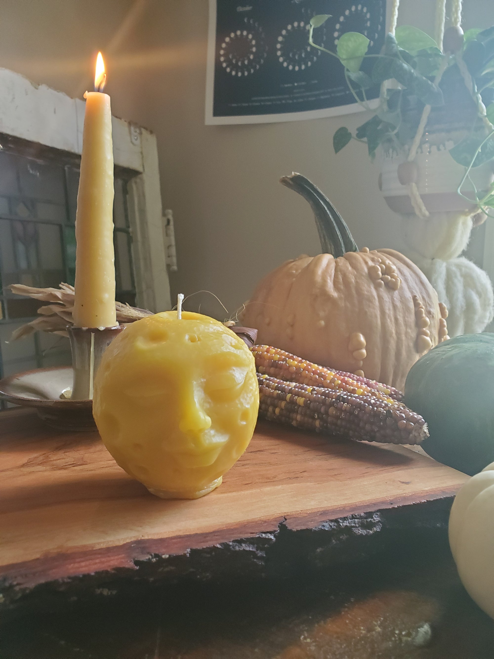 Bee and Flower Beeswax Candle